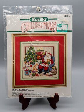 Vtg Bucilla The Best of Christmas Cross Stitch Sampler Kit #82989 Santa Claus